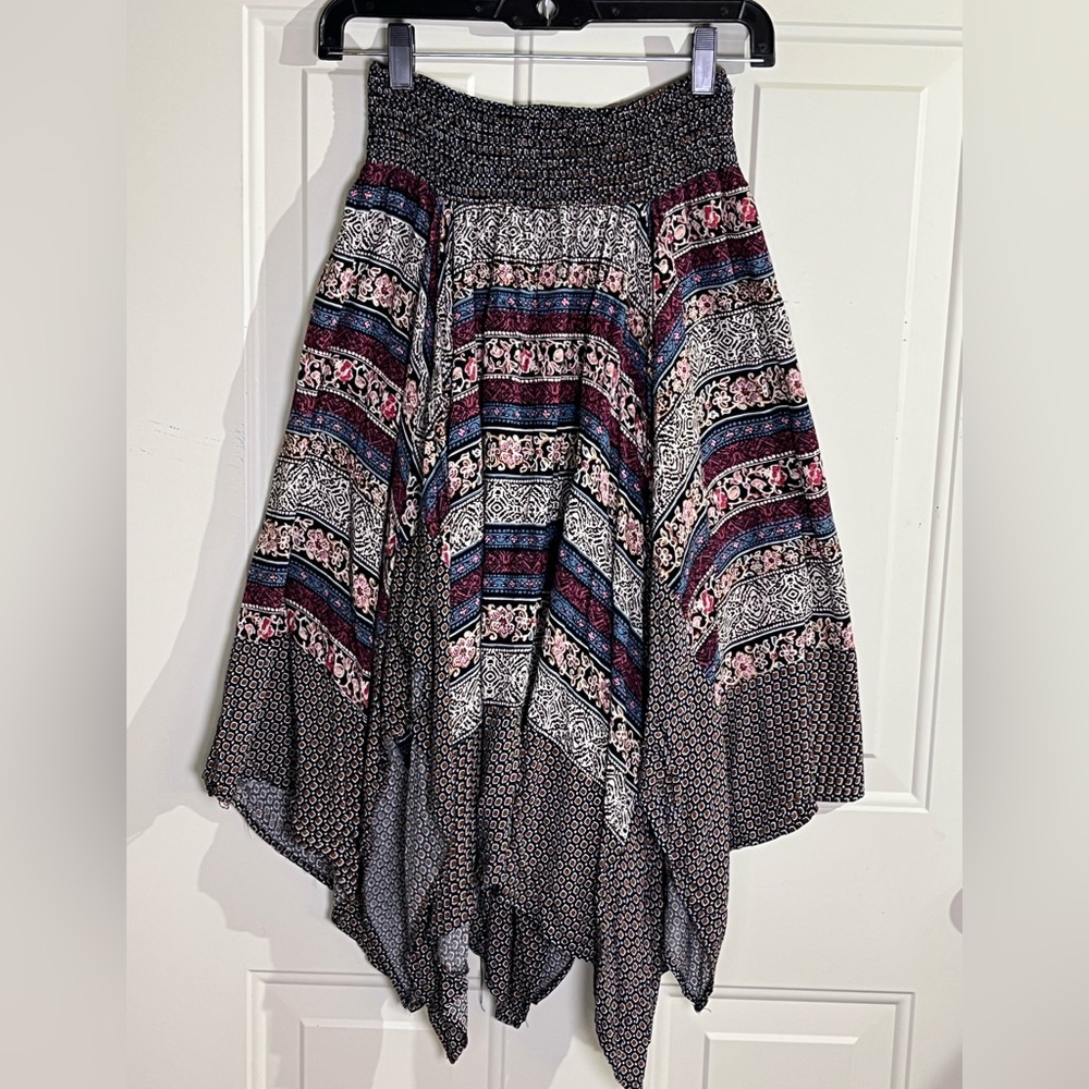 Hazel Boho Skirt – Smocked Waist / Asymmetrical Hem – Size M - Picture 2 of 8